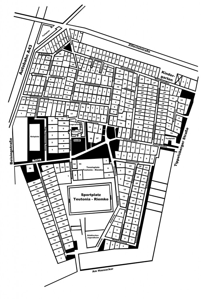 Lageplan des KGV Bochum-Riemke