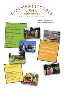 Plakat für das KGV-Sommerfest 2014